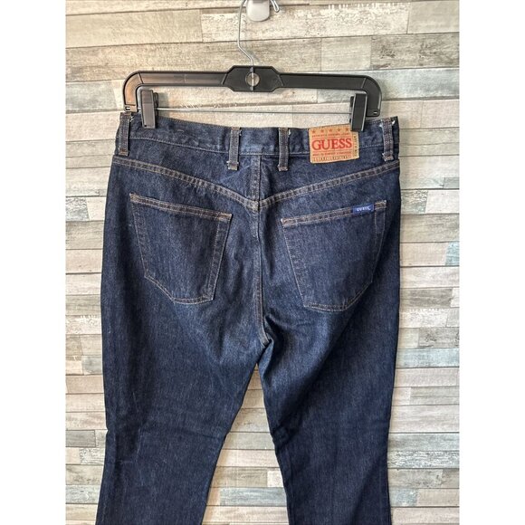 Women’s Guess Denim Jeans Dark Wash Vintage Low Waist Boot Leg Size 31 - Picture 10 of 15